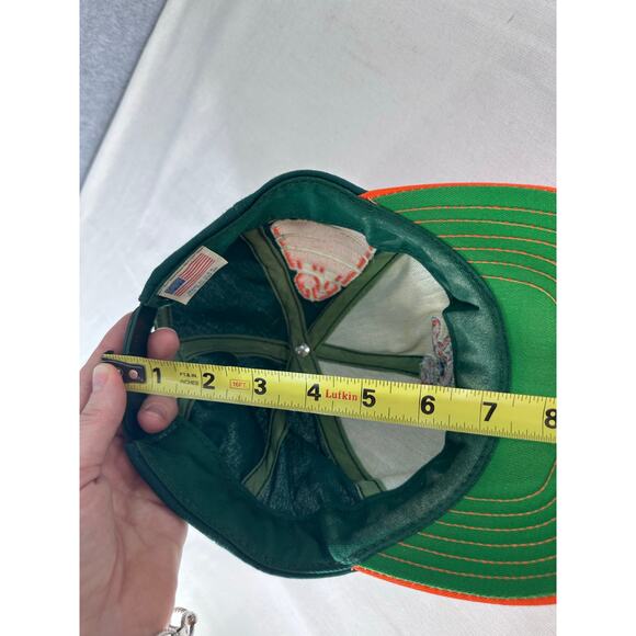 VTG Miami Canes Snapback Hurricanes Cap 90s USA Made Embroidered Green Orange - Picture 10 of 11